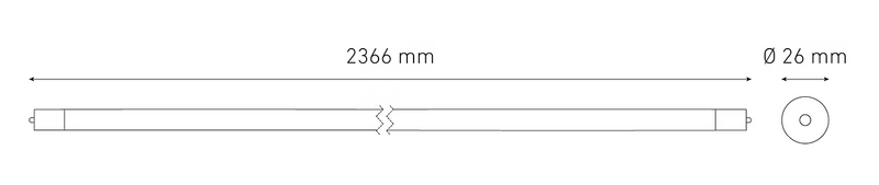 MAGG LAMPARA LED T8 LINEAL 36W 127-277V AFP 6000K OPALINO