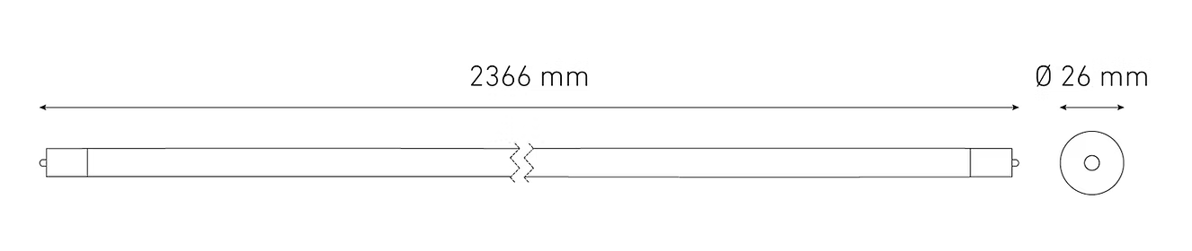 MAGG LAMPARA LED T8 LINEAL 36W 127-277V AFP 6000K OPALINO