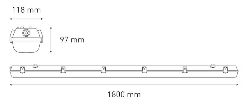 MAGG GAMMA LED 1800 100W 100-305V 40K GR TR