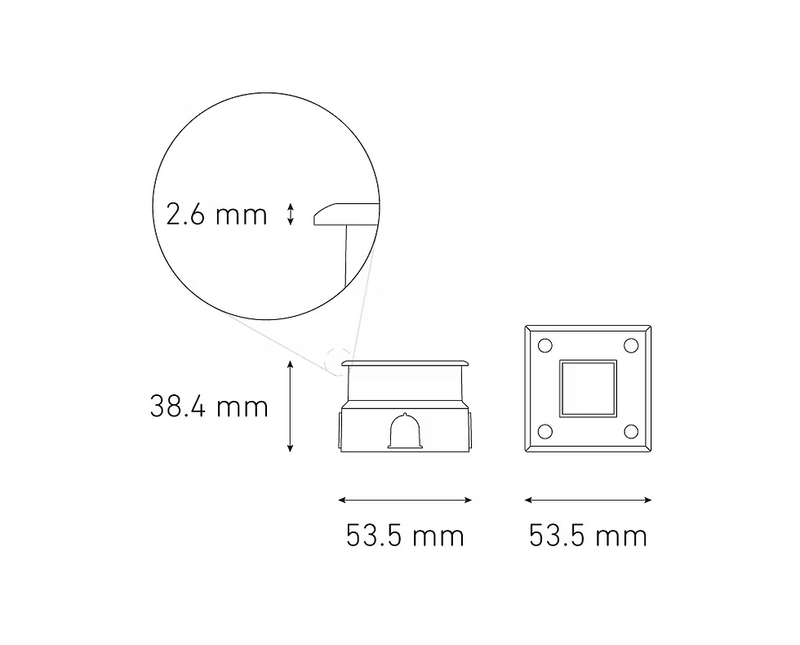 MAGG EP 60 SQUARE 0.8W 100-240V 18° 27K AC INOX