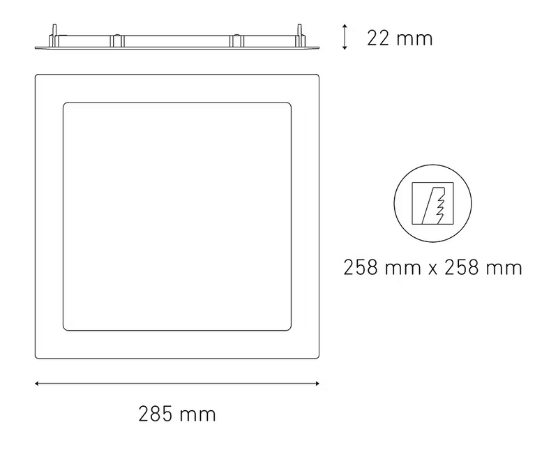 MAGG SQ 25 FLAT 100-305V AFP 6000K BC