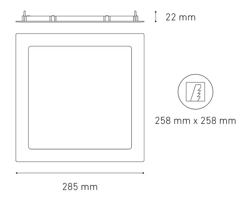 MAGG SQ 25 FLAT 25W 100-305V 40K BC