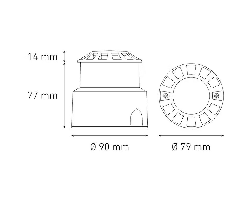 MAGG SIDE EMITR LED12S 2W 100-240V 27K GR AC