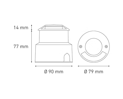 MAGG SIDE EMITR LED1S 2W 100-240V 27K GR AC