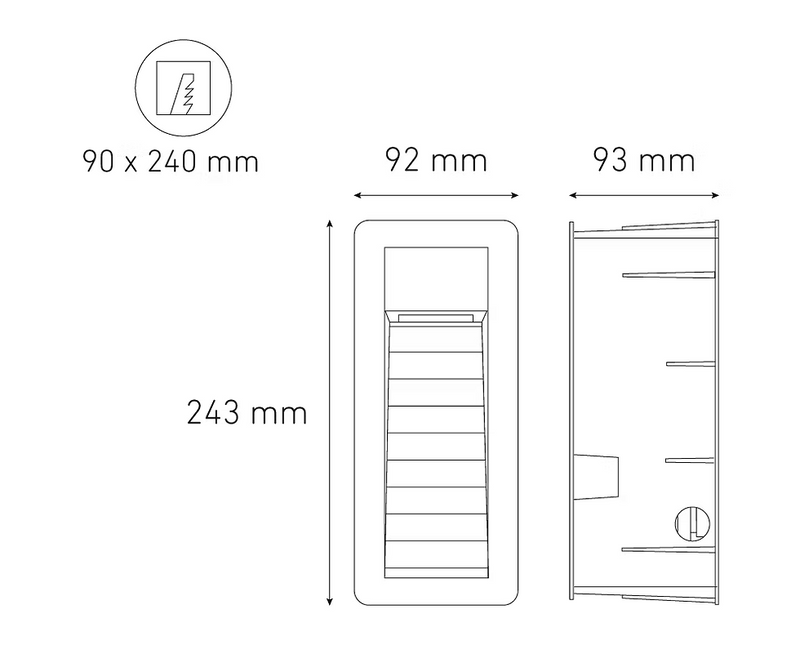 MAGG SW50 RECTANGULAR 1.6W 100-240V 27K BC