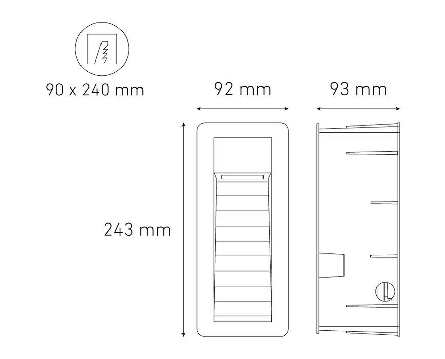 MAGG SW50 RECTANGULAR 1.6W 100-240V 27K BC