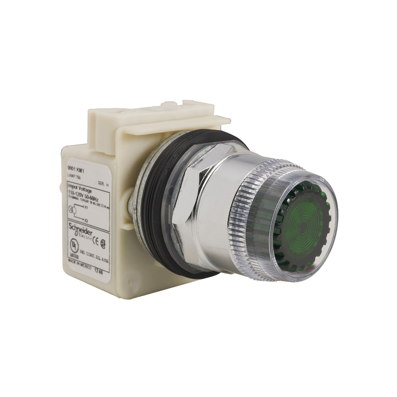 SQUARE D BOTON PULSADOR ILUMINADO VERDE 1NA1NC 12