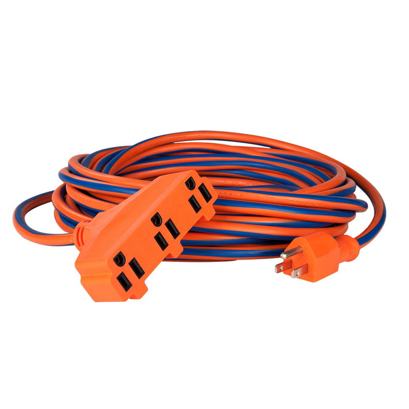 ARGOS EXTENSION 10 MTOS 3X14AWG 15AMPS 3 TOMAS NARANJA/AZUL