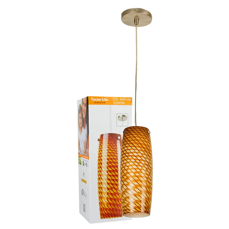 TECNOLITE SUSPENDIDO DECORATIVO CRISTAL AMBAR
