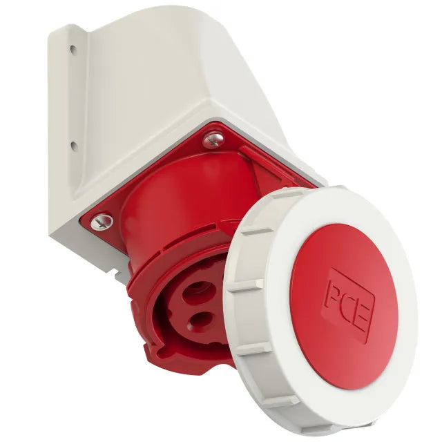 MARNO BASE MURAL 3P+N+T 6H 32AMP 400V IP67 ROJO