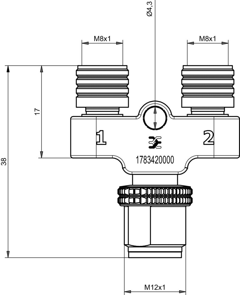 WEIDMULLER CONECTOR Y SAI-Y-4-4/2-4 M12/M8