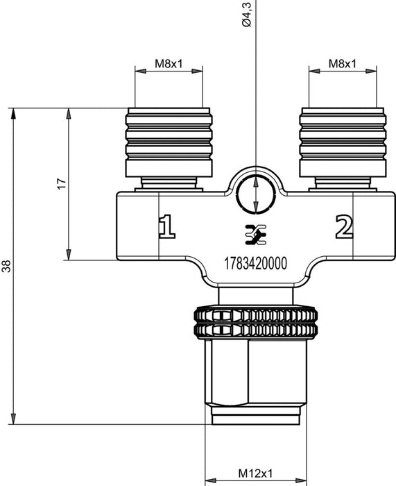 WEIDMULLER CONECTOR Y SAI-Y-4-4/2-4 M12/M8
