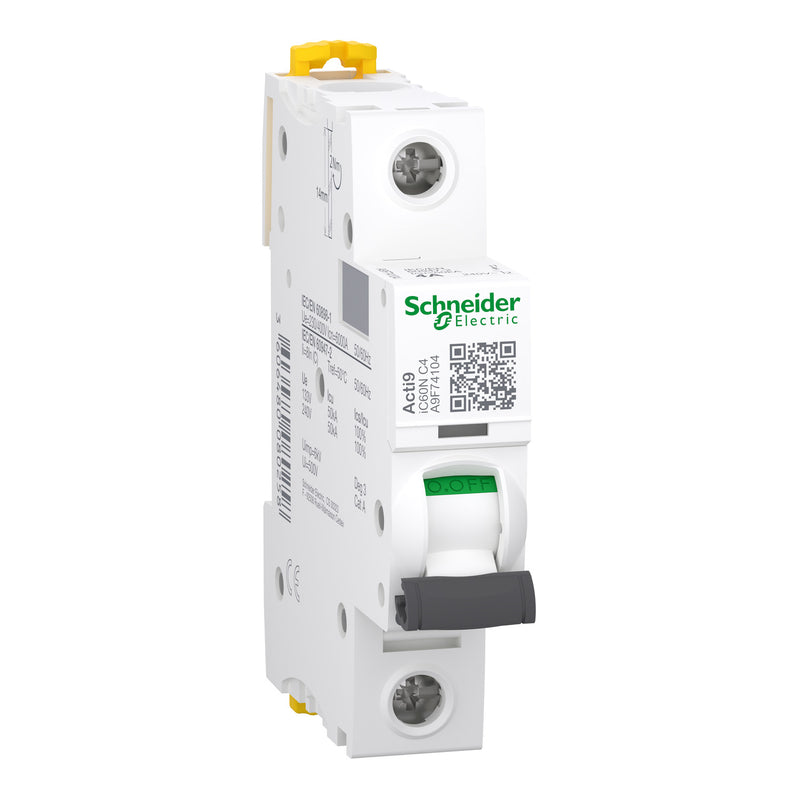 SCHNEIDER INT TERMOMAG P/RIEL 1P 4A C 6KA 440VAC 72VDC IC60N