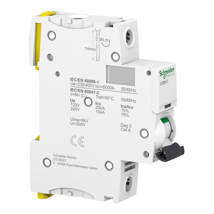 SCHNEIDER INT TERMOMAG P/RIEL 1P 32A C 6KA 440VAC 72VDC IC60N