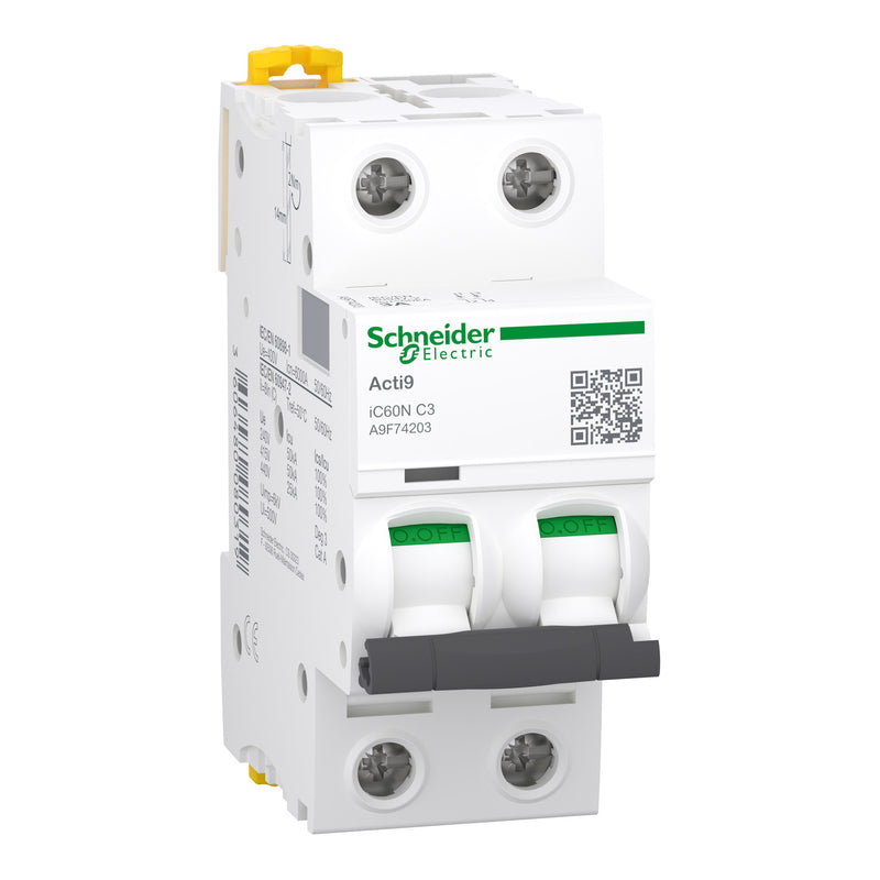 SCHNEIDER INT TERMOMAG P/RIEL 2P 3A C 6KA 440VAC 72VDC IC60N