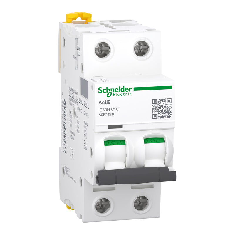 SCHNEIDER INT TERMOMAG P/RIEL 2P 16A C 6KA 440VAC 72VDC IC60N