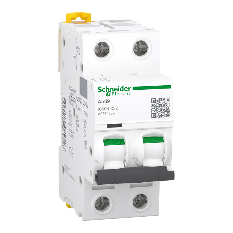 SCHNEIDER INT TERMOMAG P/RIEL 2P 32A C 6KA 440VAC 72VDC IC60N