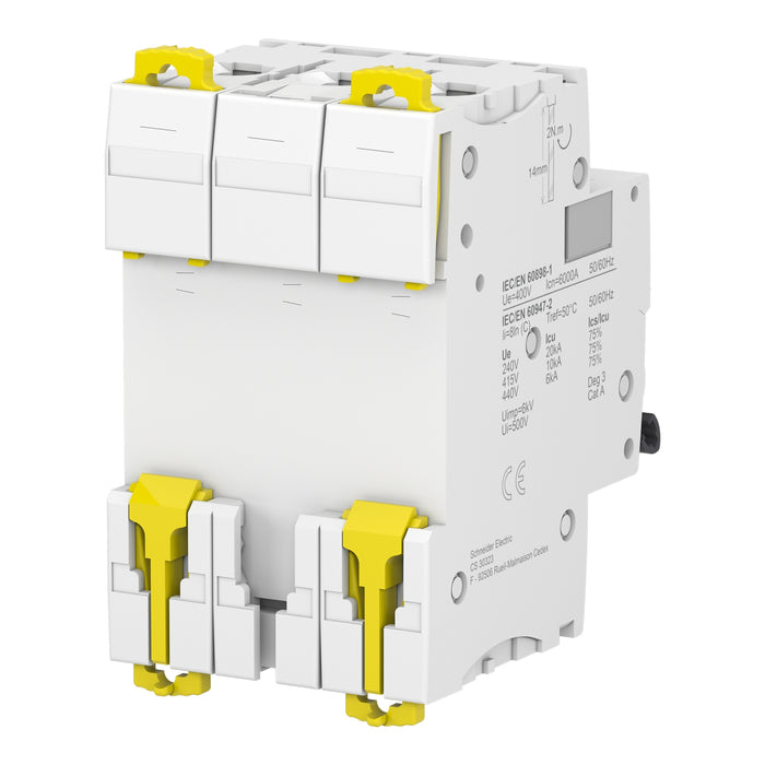 SCHNEIDER INT TERMOMAG P/RIEL 3P 16A C 6KA 440VAC 72VDC IC60N