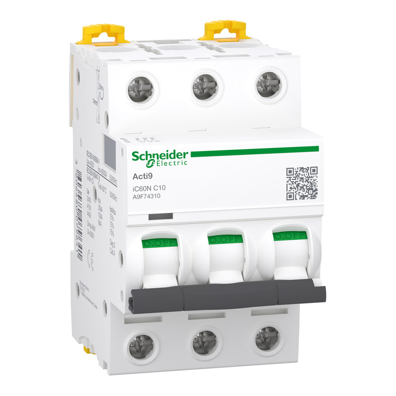 SCHNEIDER INT TERMOMAG P/RIEL 3P 10A C 6KA 440VAC 72VDC IC60N