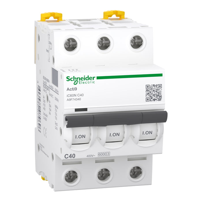 SCHNEIDER INT TERMOMAG P/RIEL 3P 40A C 6KA 440VAC 72VDC IC60N