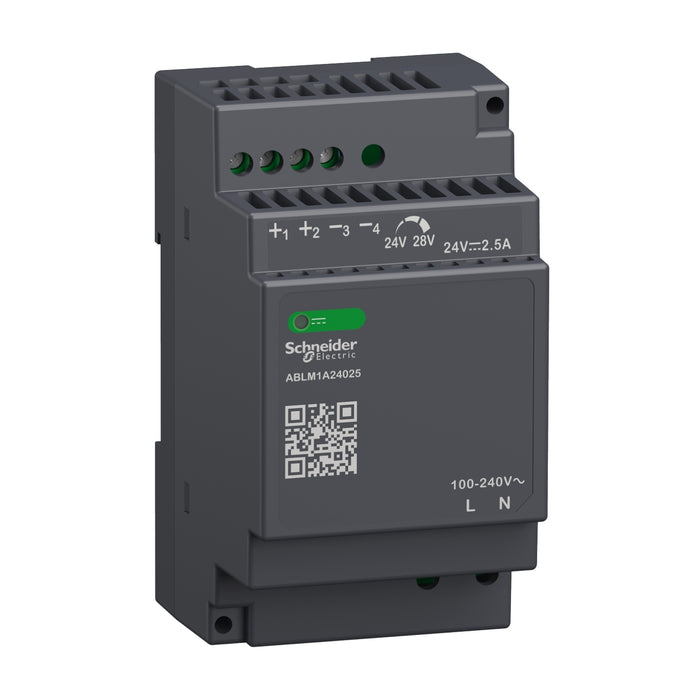 TELEMEC POWER SUPPLY 24V 2.5A MODULAR