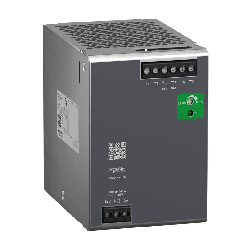 TELEMEC POWER SUPPLY 24V 20A 1PH OPTIMIZED MOUNT
