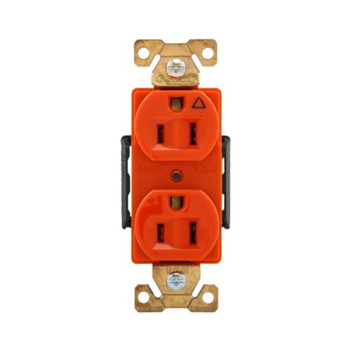 ARROW CONTACTO DUPLEX TIERRA AISLADA 15A 125VAC NARANJA