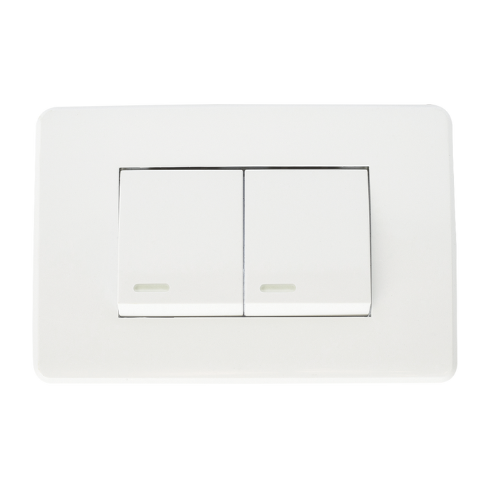 ARGOS APAGADOR DOBLE CON PLACA BCO 36MM 10A 250V