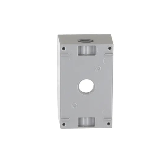 HUBBELL CAJA FS1 1G 3 SALIDAS 1/2P GRIS