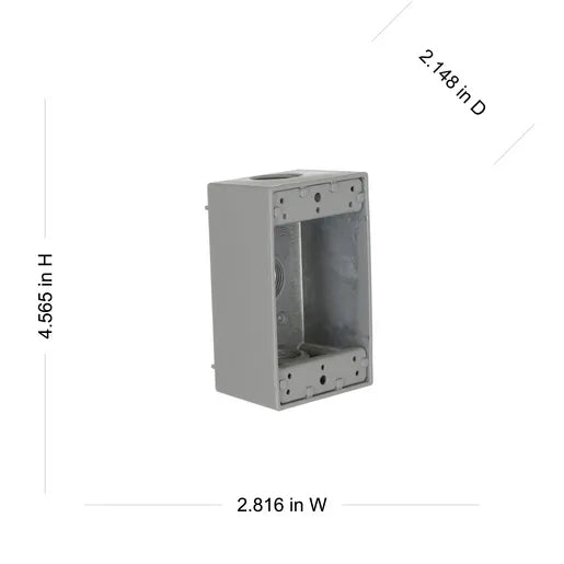 HUBBELL CAJA FS2 1G 3 SALIDAS 3/4P GRIS