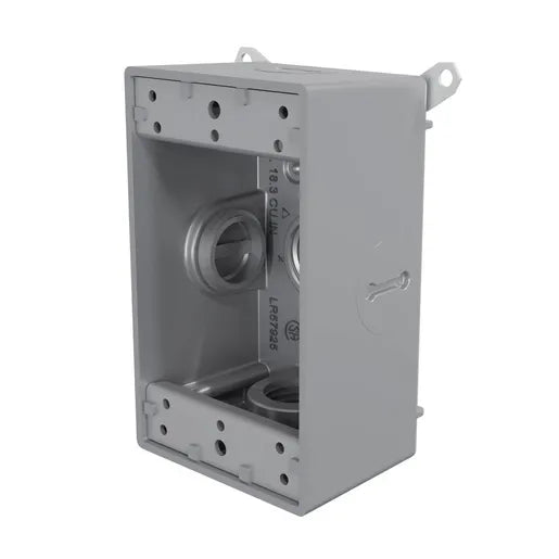 HUBBELL CAJA FS TIPO ""X"" 1G 5 SALIDAS 3/4P GRIS"