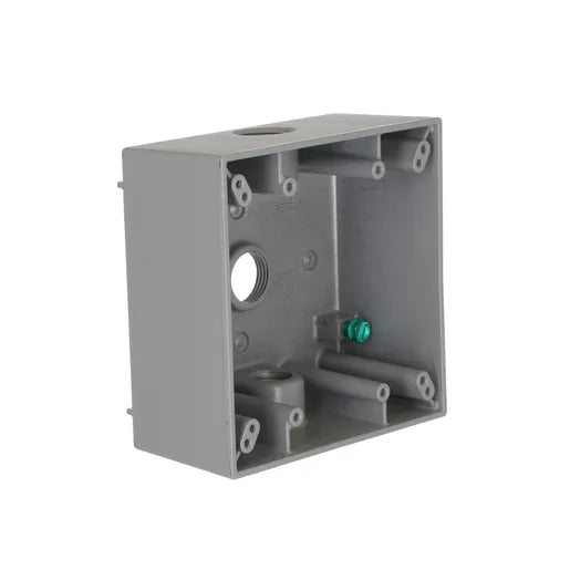 HUBELL WP BOX 2G 3 (1/2 OUTLETS) GRY