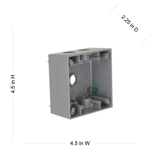 HUBBELL CAJA DE PASO API 2 GANG Y 5 SALIDAS 1/2" GRIS