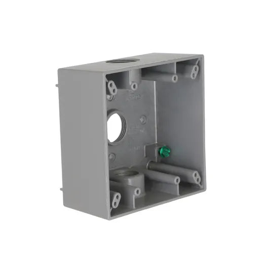 HUBBELL WP BOX 2G 3 (3/4 OUTLETS) GRY