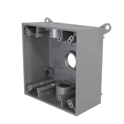 HUBBELL CAJA WP BOX 2G 4(3/4 OUTLETS ) GRY