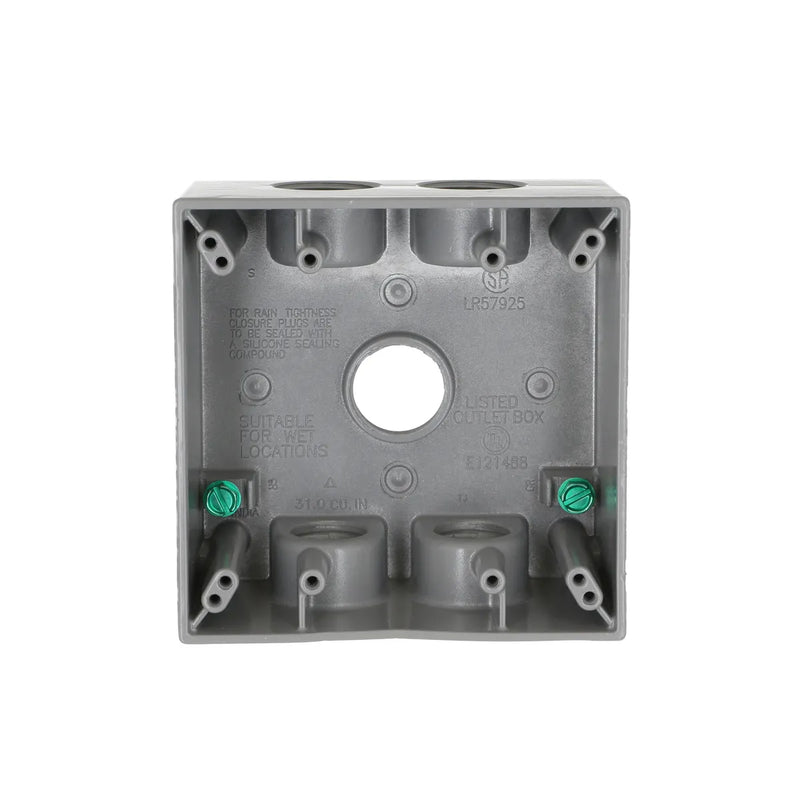 HUBBELL CAJA 2 GANGS PASO DOBLE 5 SALIDAS 3/4P