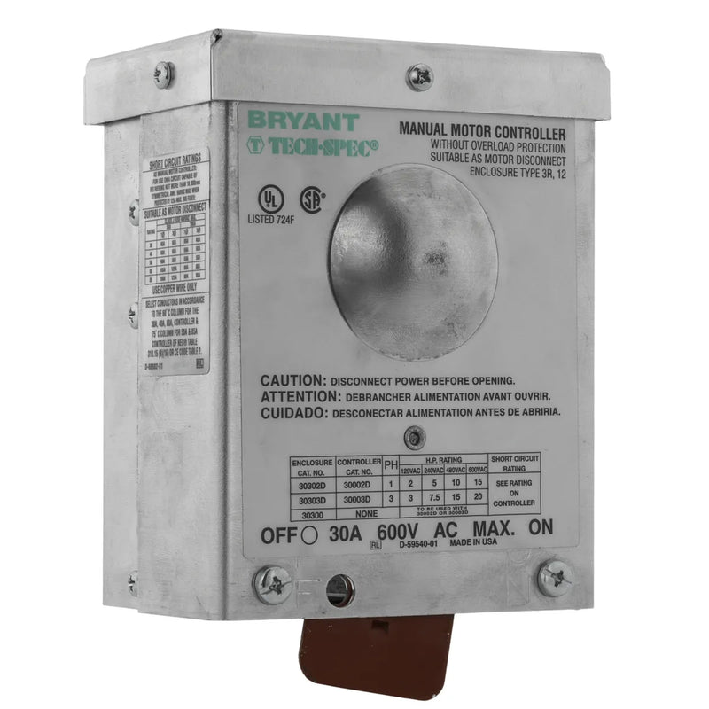 HUBBELL ARRANCADOR INDUST 3P 30A 600V NEMA 3R