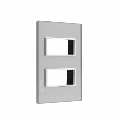 LUCEK CRIS PLACA METALICA DE 2 MODULOS MARFIL