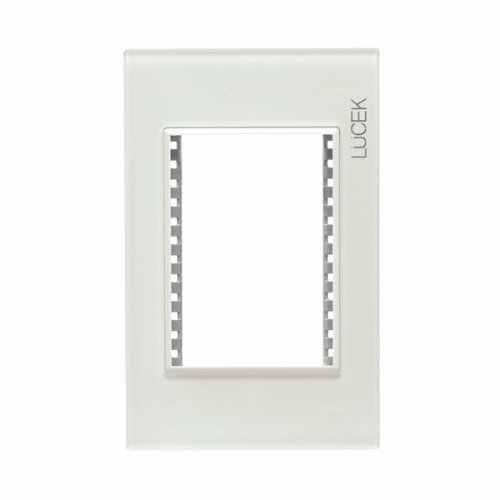 LUCEK CRIS PLACA METALICA DE 3 MODULOS MARFIL