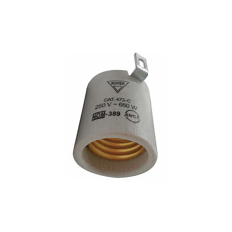 ROYER PORTALAMPARA T/CANDIL E26 ESCUADRA LATON