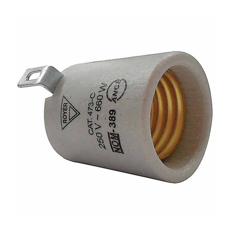 ROYER PORTALAMPARA T/CANDIL E26 ESCUADRA LATON