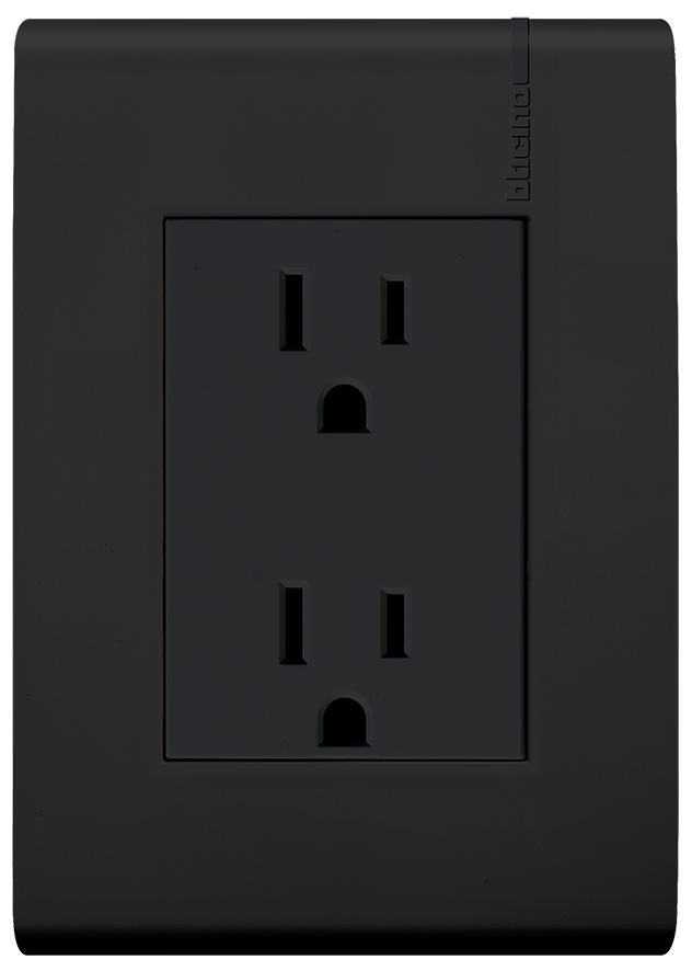 MODUS PRO TOMACORRIENTE DUPLEX C/PLACA NEGRO MATE
