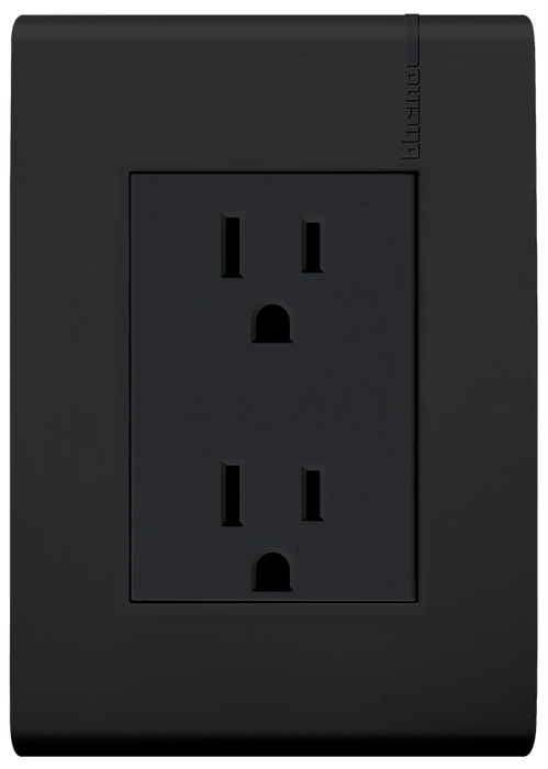MODUS PRO TOMACORRIENTE DUPLEX C/PLACA NEGRO MATE