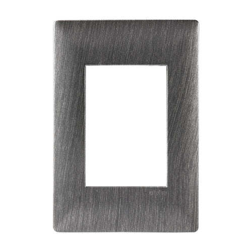 ALPHA PLACA ACERO OSCURO METALIZADO 3 VENTANAS