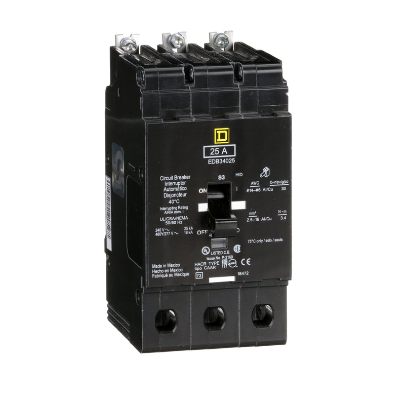 SQUARE D INT TERMOMAG NF 480VAC 3P 25A 18KA 480VAC