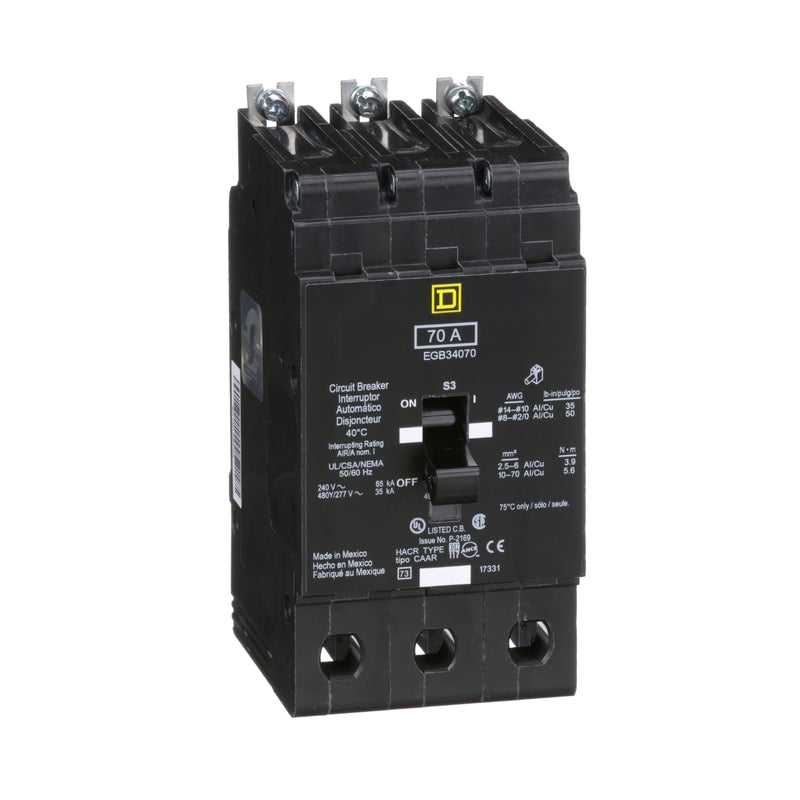SQUARE D INT TERMOMAG NF 480VAC 3P 70A 36KA 480VAC