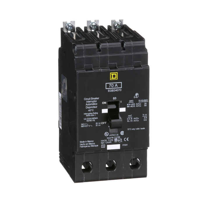 SQUARE D INT TERMOMAG NF 480VAC 3P 70A 36KA 480VAC