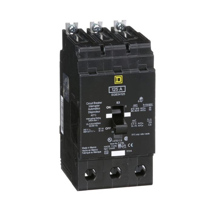 SQUARE D INT TERMOMAG NF 480VAC 3P 125A 36KA 480VAC