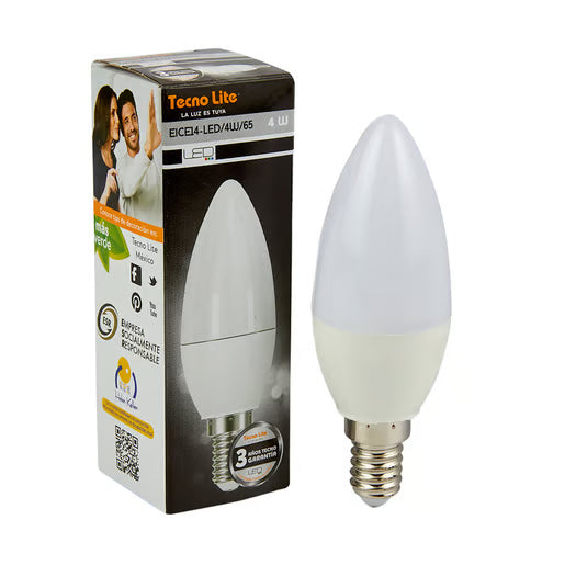 TECNOLITE LAMP LED VELA 4W100-240V 6000KE14250LM EICE14-LED/4W/65