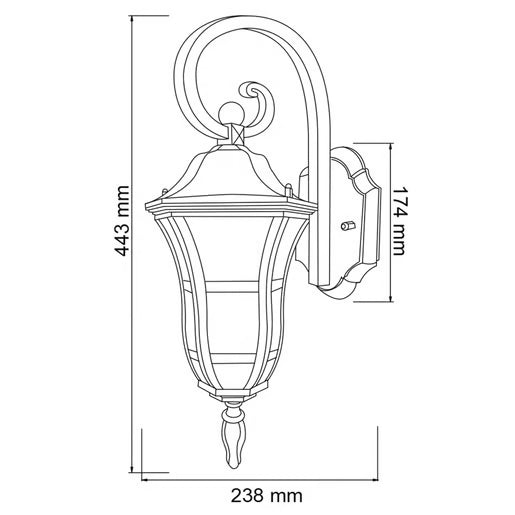 TECNOLITE EXTERIOR MURO S/L100-240VE27 RONDA FTL-3800/BA